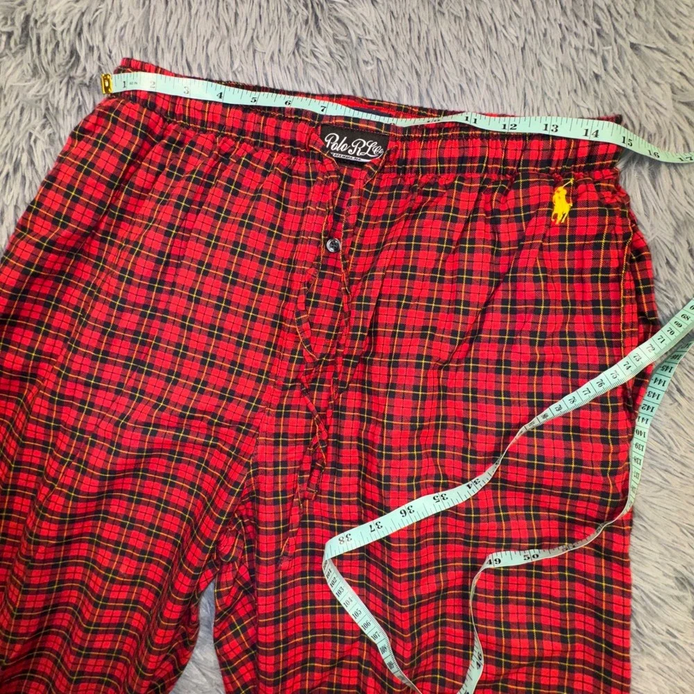 Polo Ralph Lauren Tartan Plaid Pajama Pants Sleepwear Pockets‎ Red Men's Medium